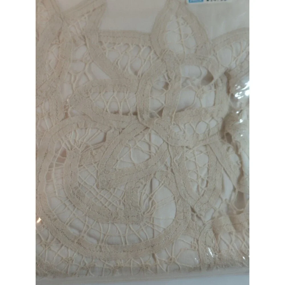 Coventry Manor Twin Comforter Cover 100% Cotton Cream Lace Button Closure 68x86